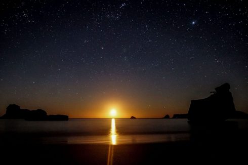 Sternenhimmel Cathedral Cove in Neuseeland