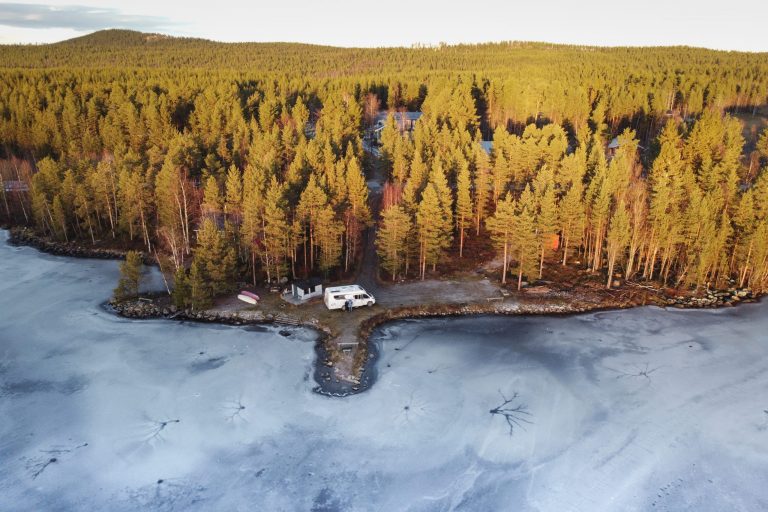 Skabram Capming Lappland Schweden Luftbild