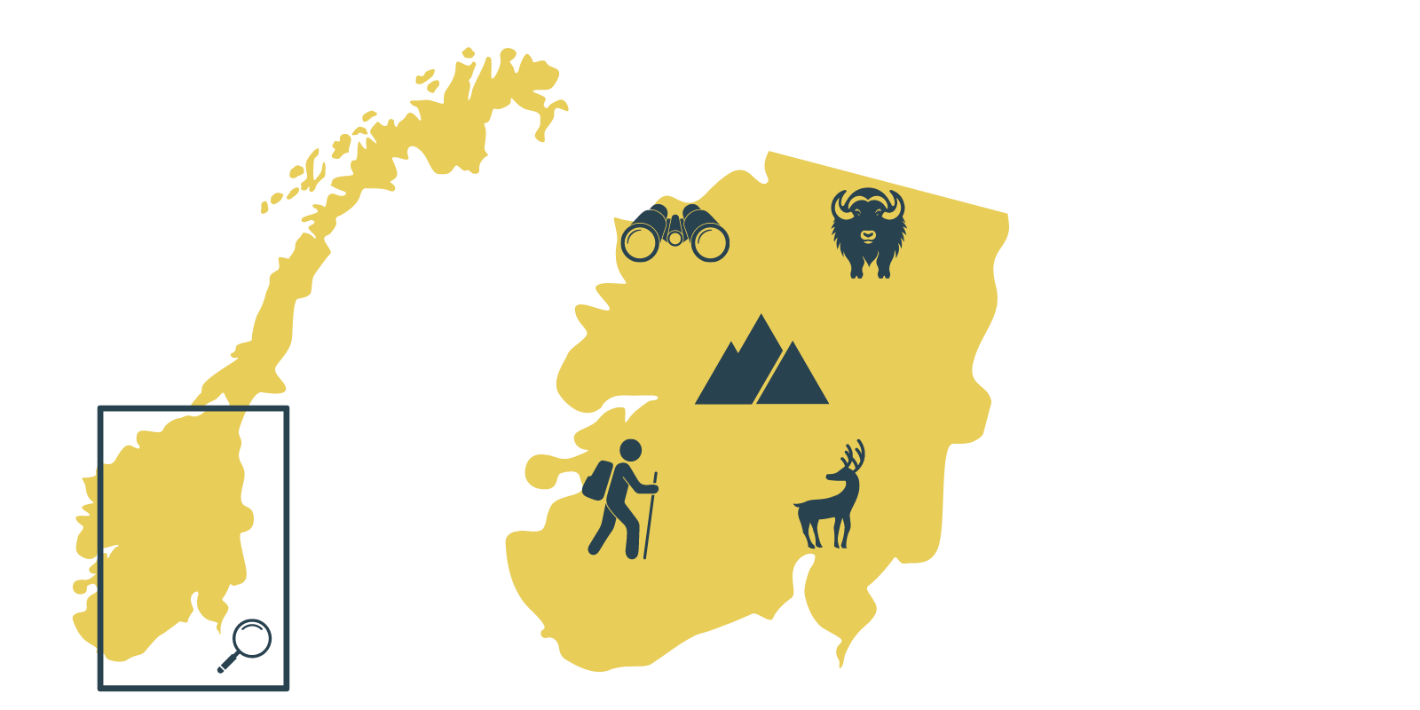 Norwegen Karte Nationalparks und Wildlife