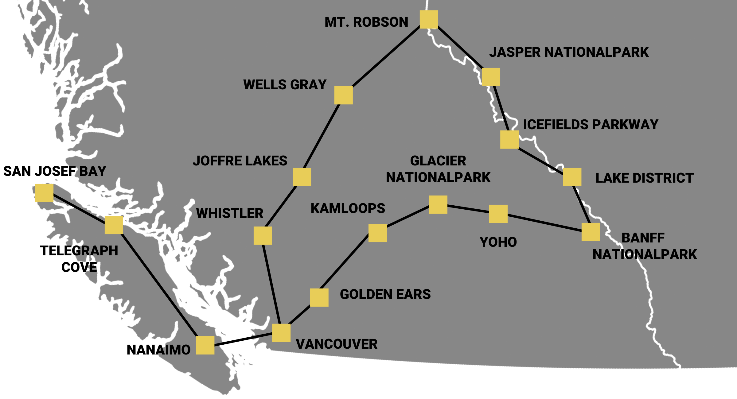 Karte Wohnmobil Rundreise Kanada Route
