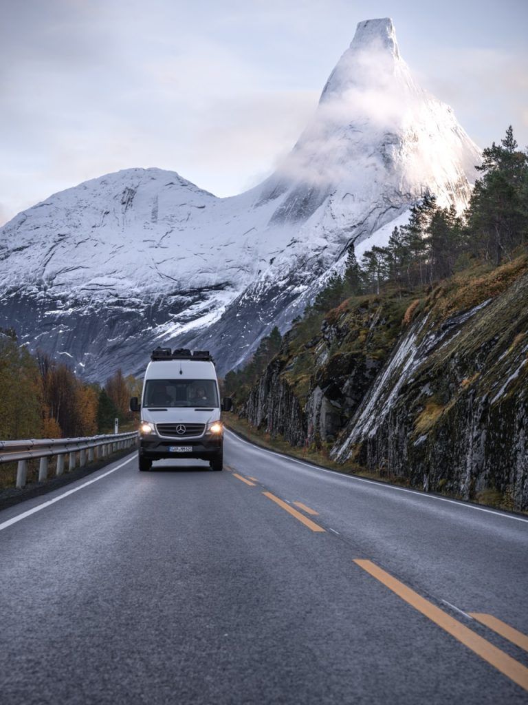 Wintercamping Norwegen Stetind Berg Nordnorwegen
