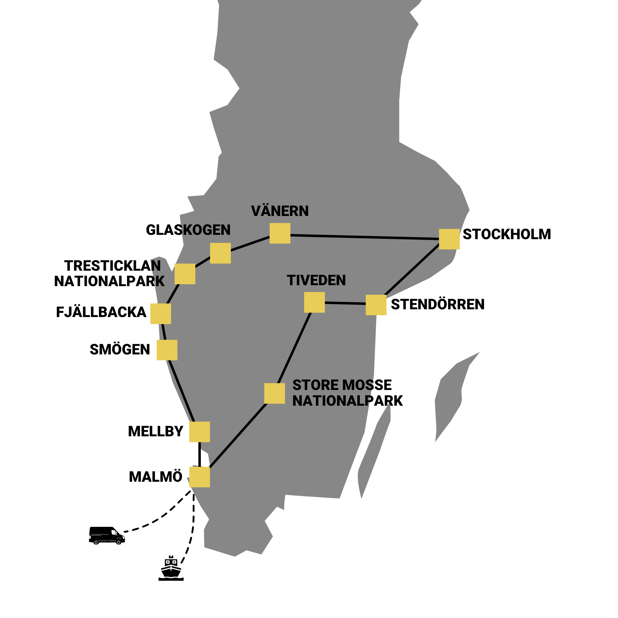 2 Wochen Route durch Südschweden