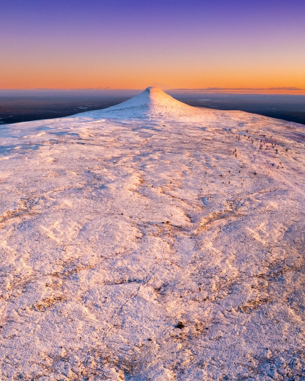 Städjan bei Sonnenuntergang im Winter