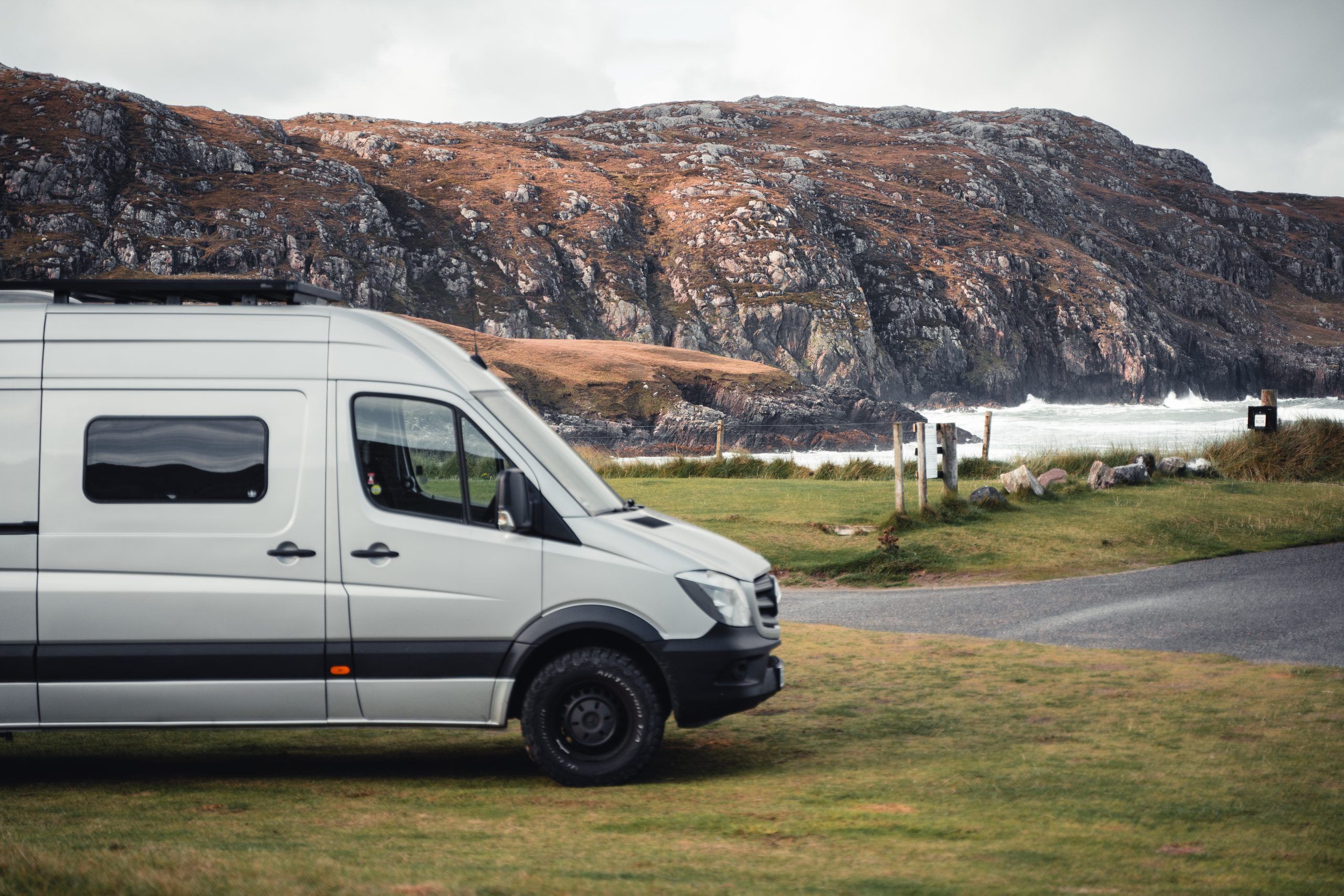 Cliffton Beach Stellplatz campervan Isle of Lews & Harris