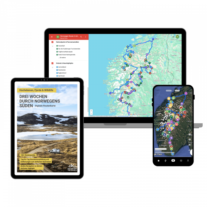 Norwegen Route 3 Wochen Süden Mockup
