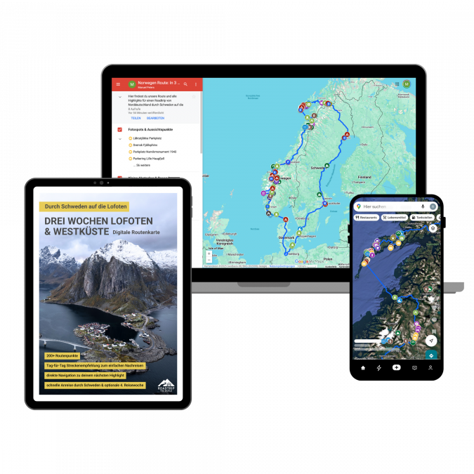 Digitale Routenkarte_3-4 Wochen Lofoten & Fjorde