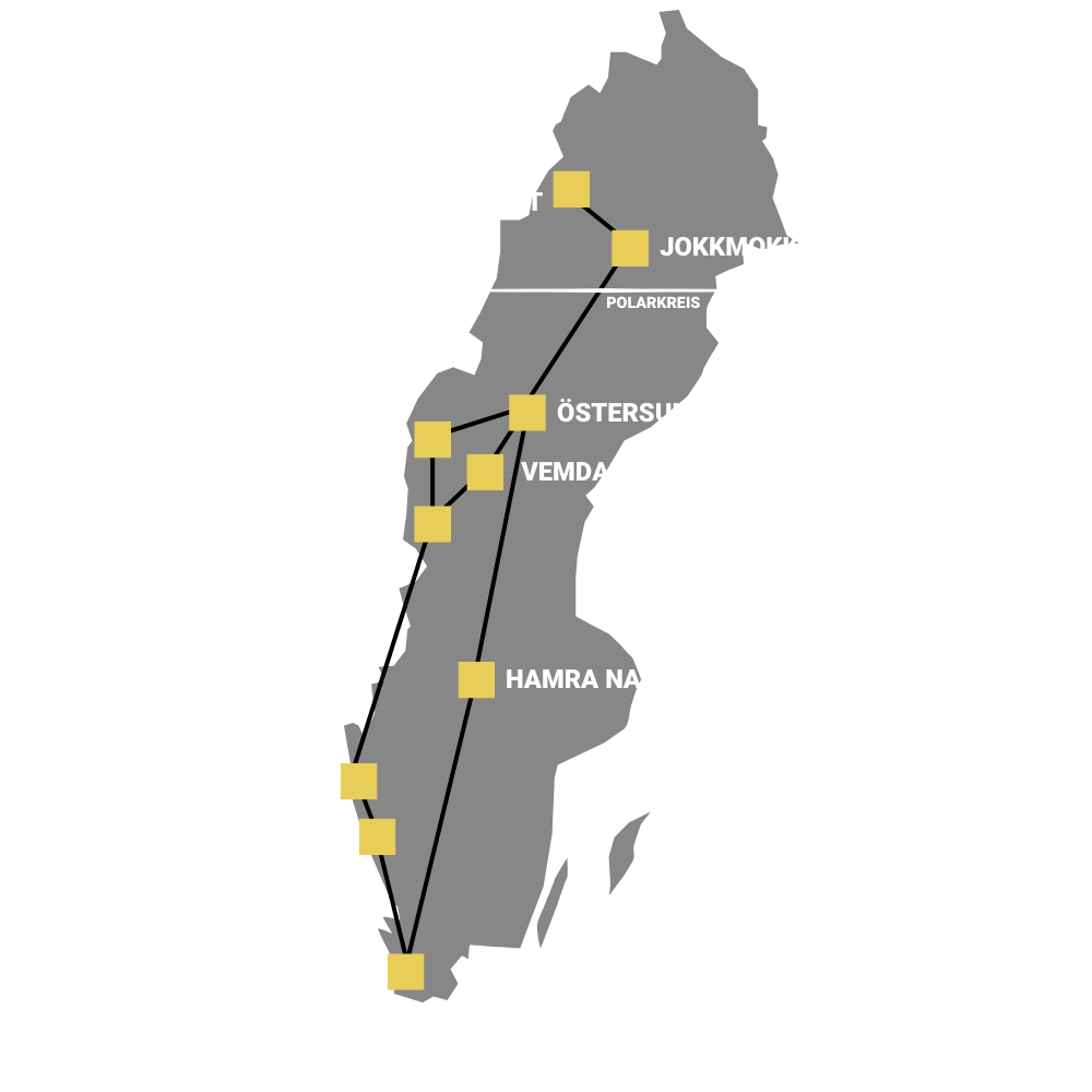 Schweden 14 Tage Nordlichter Route Polarkreis Camper_Weiß