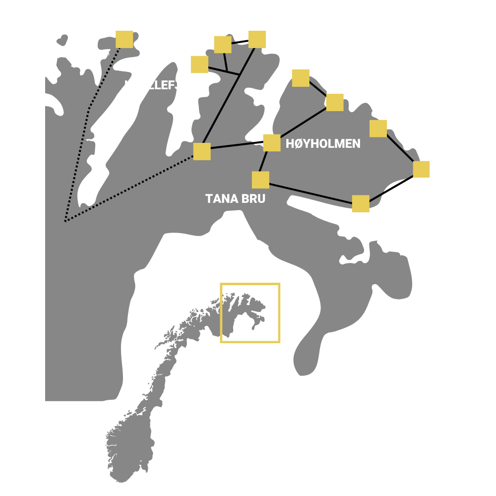 Übersichtskarte Norwegen Arktisküste 14 Tage