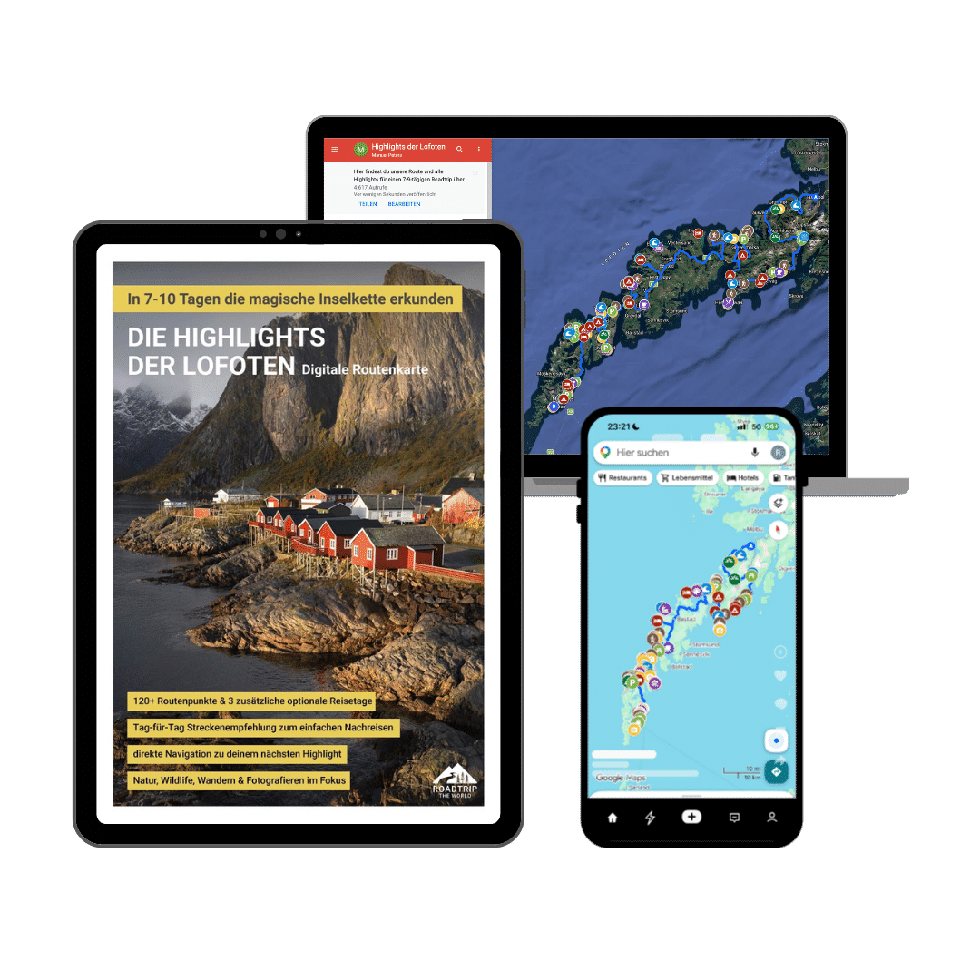 Digitale Routenkarte_7-10 Tage die Highlights der Lofoten entdecken_Mockup NEU
